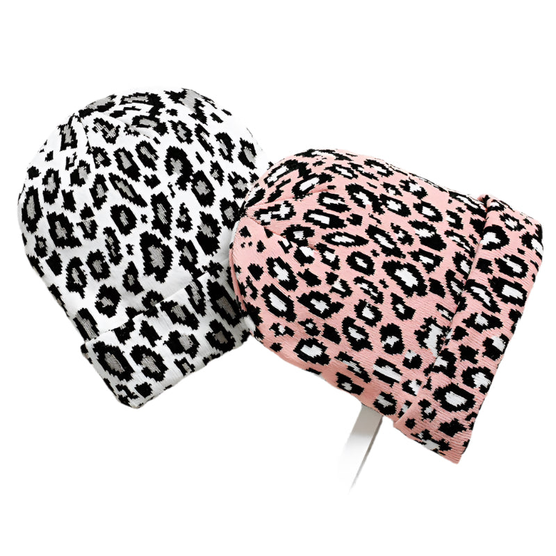 Gorro de punto de lana con estampado de leopardo Mayberry