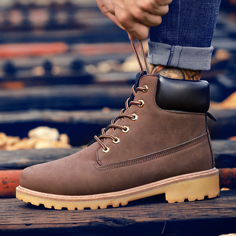 High Top Martin Boots for Men with Casual Workwear Style and Durability