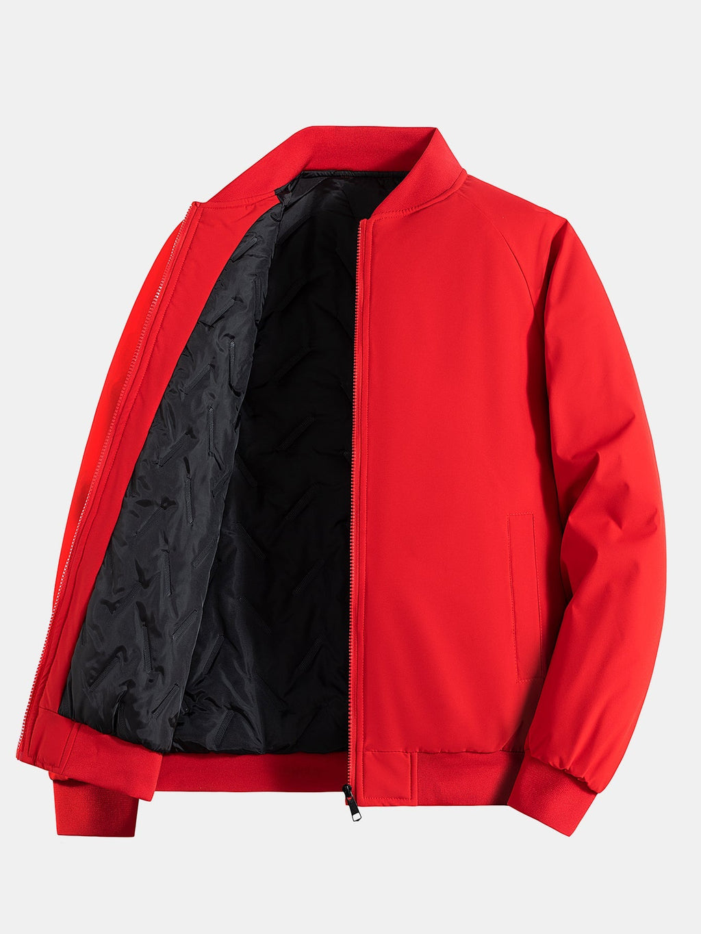 Padded Lining Zip-Up Bomber Jacket