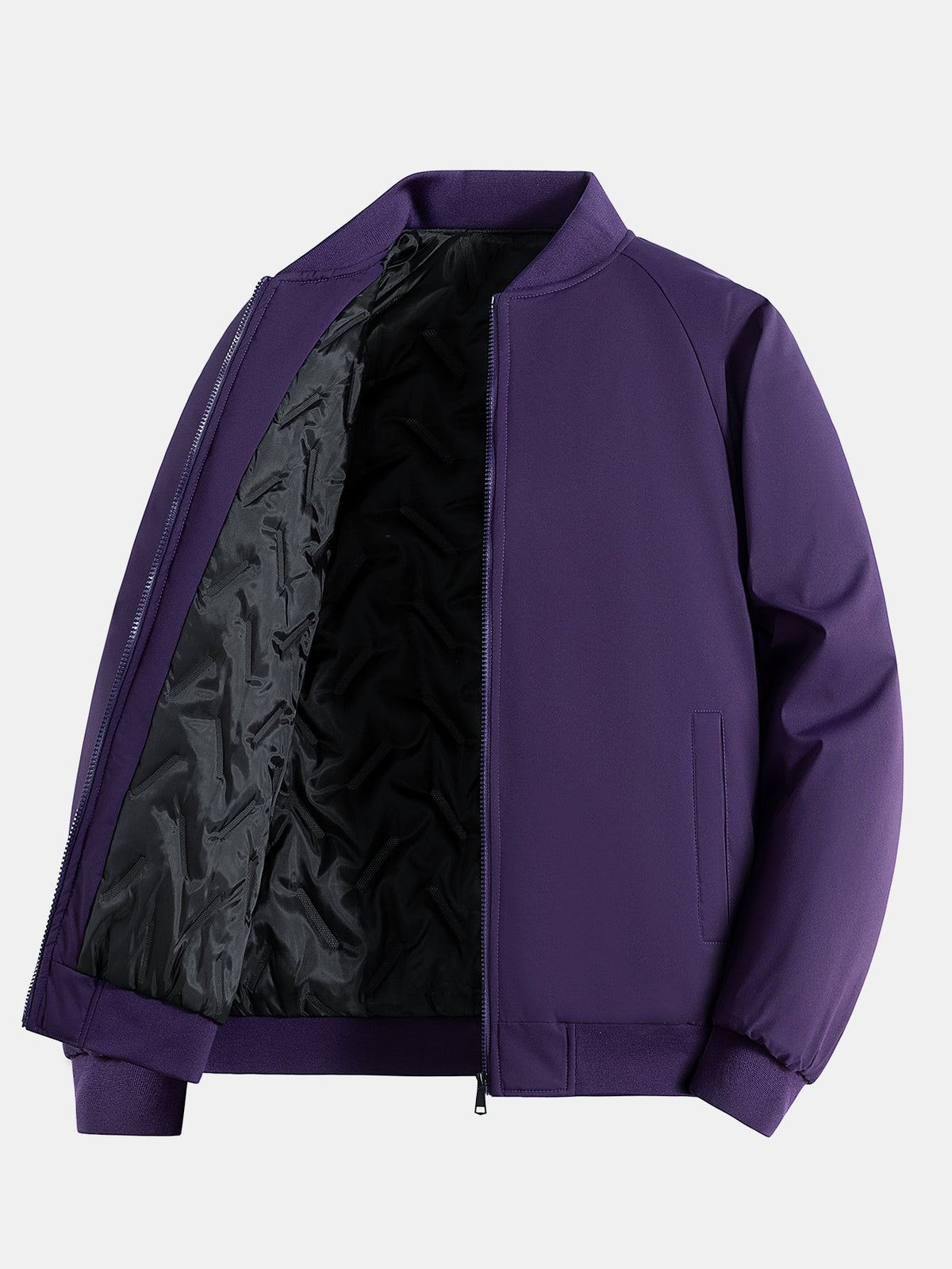 Padded Lining Zip-Up Bomber Jacket