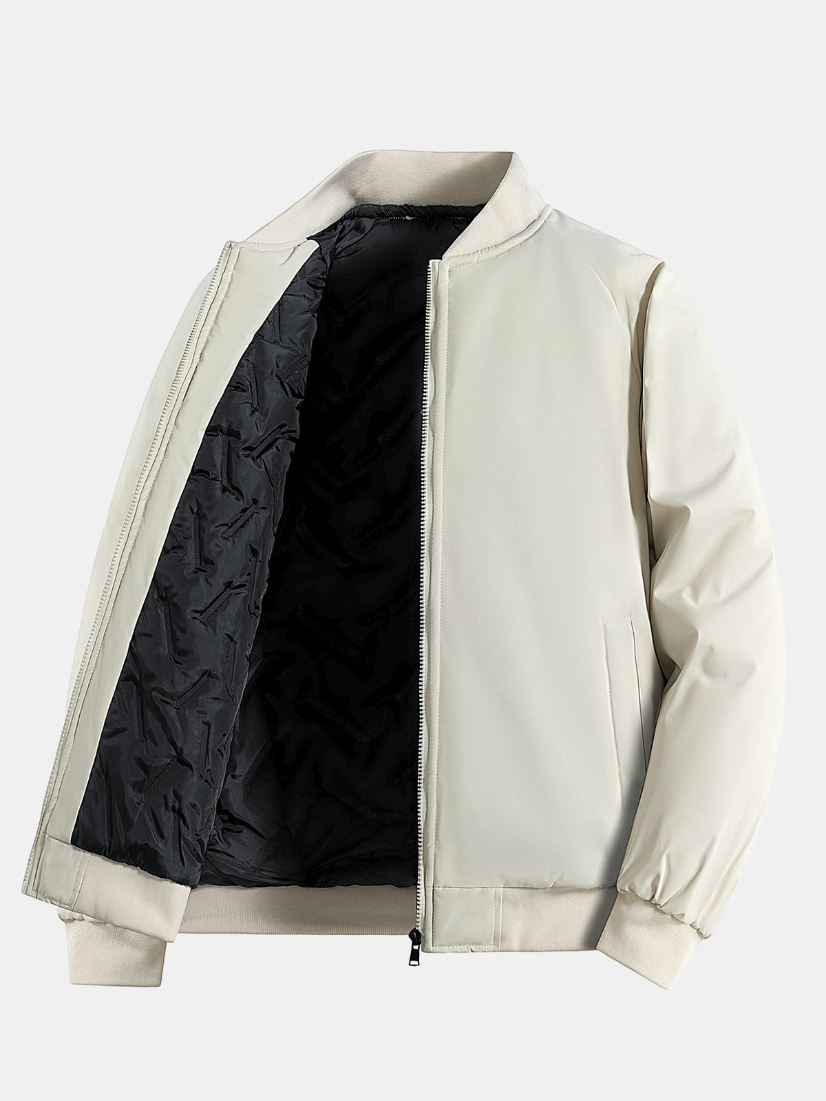 Padded Lining Zip-Up Bomber Jacket