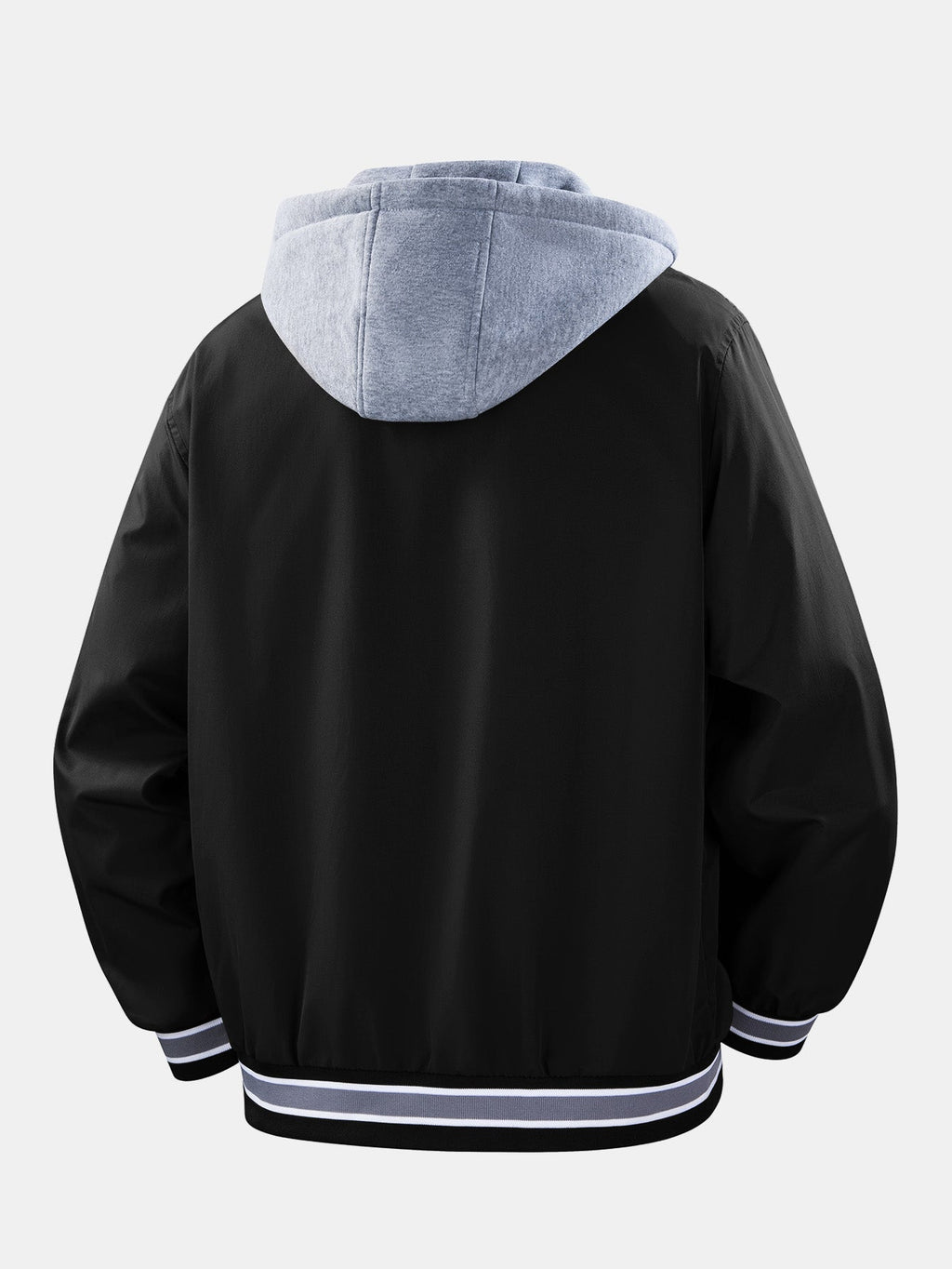 Relax Fit Detachable Hooded Varsity Jacket