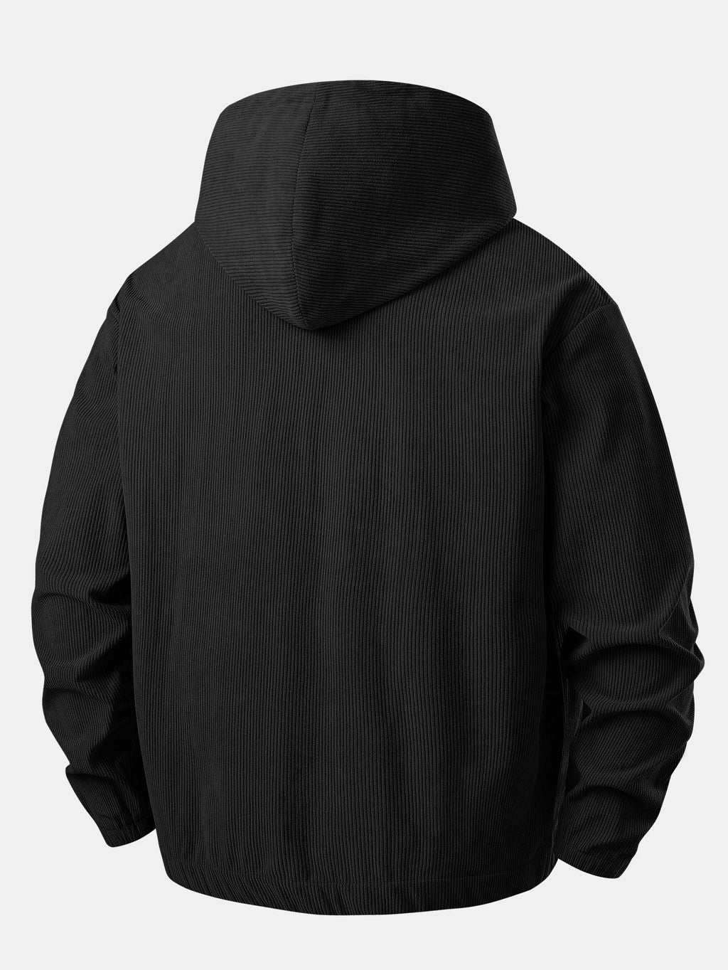 Sweat à capuche zippé en velours côtelé coupe décontractée