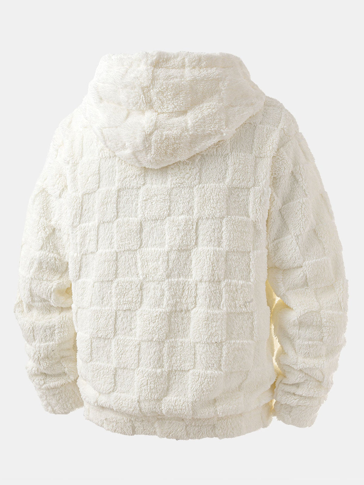 3 Pieces Relax Fit Checkerboard Teddy Hoodie