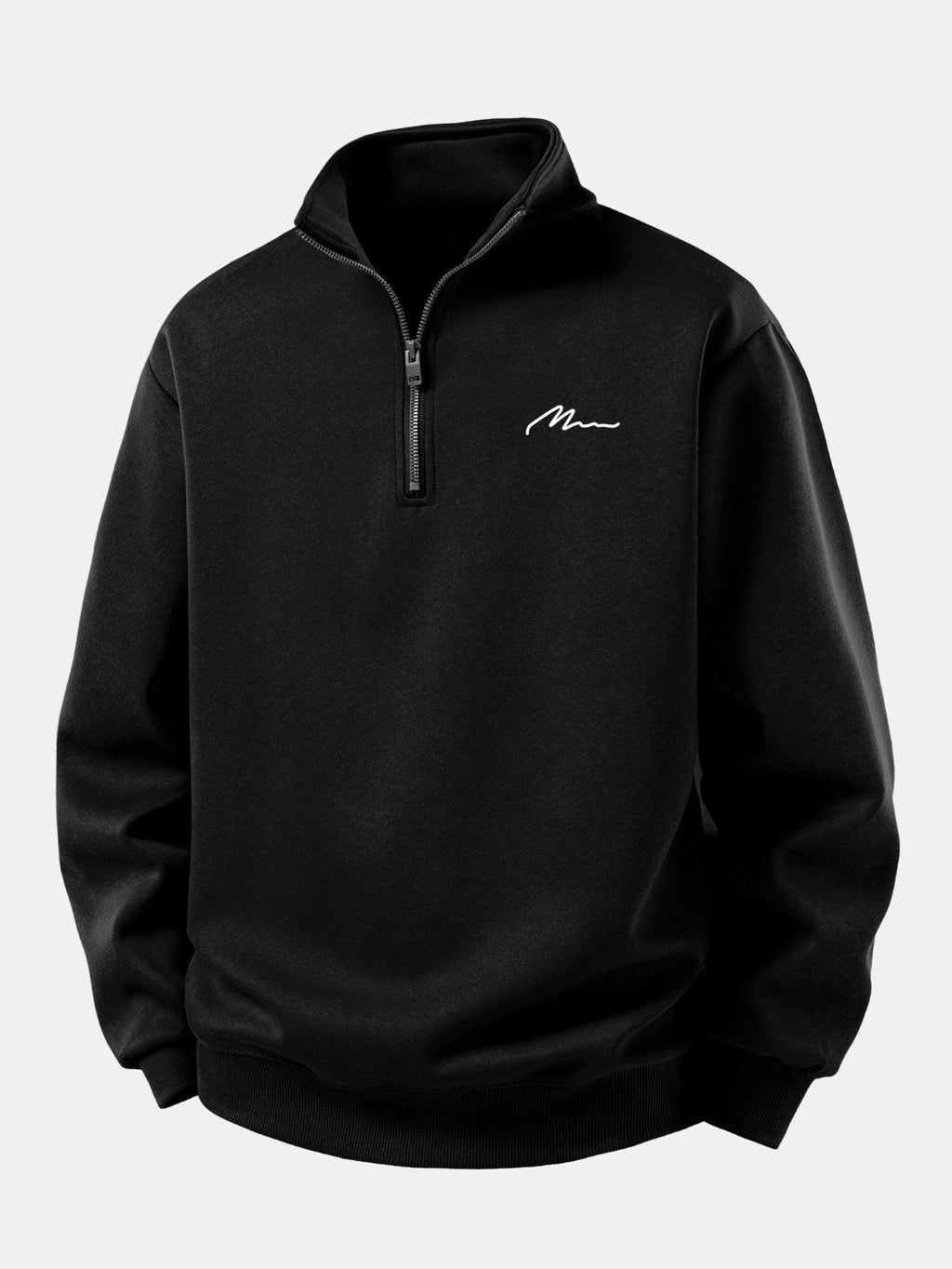 Relax Fit Men Print Quarter Zip Sweatshirt