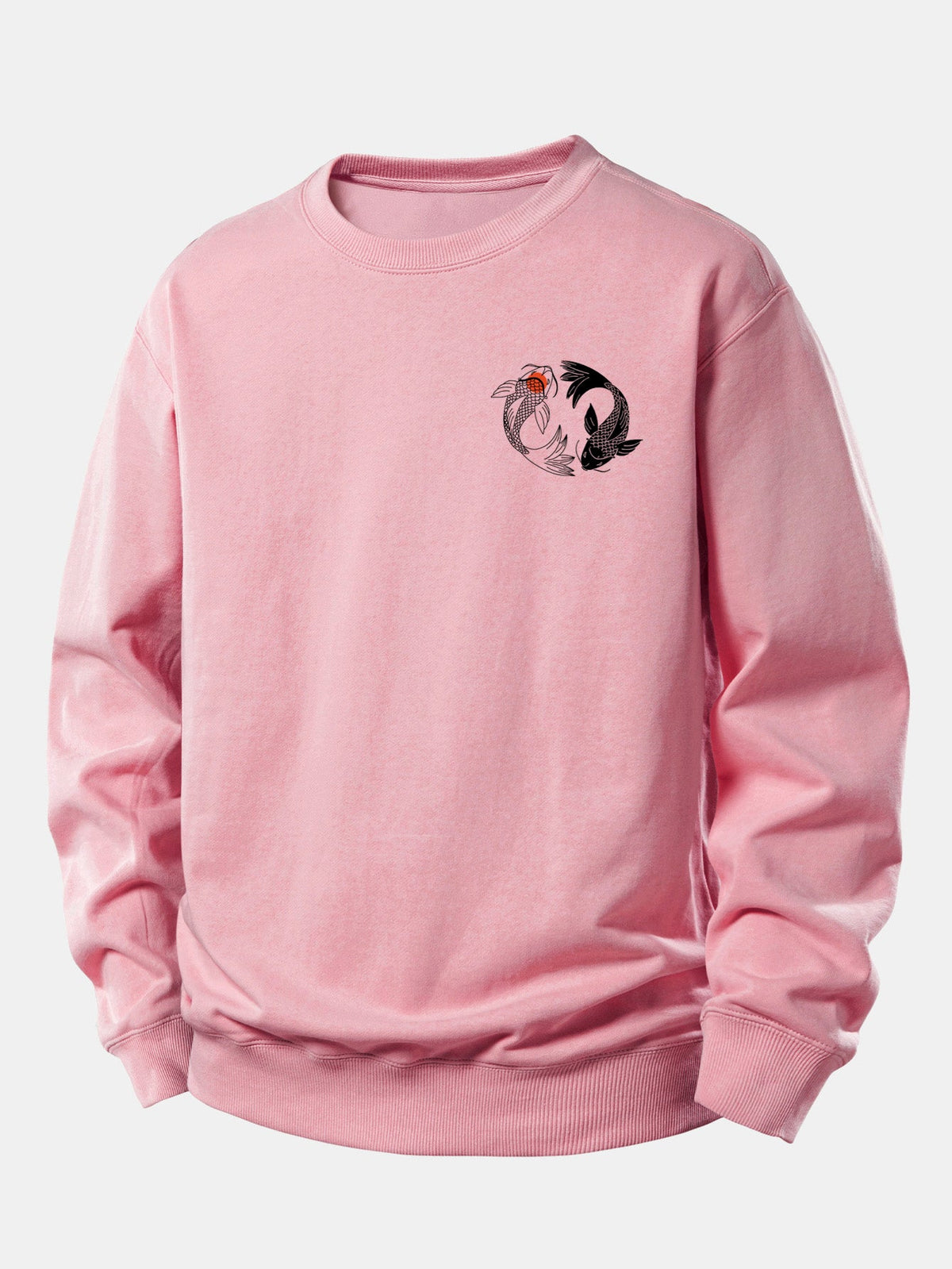Japanese Koi Print Relax Fit Sweatshirt