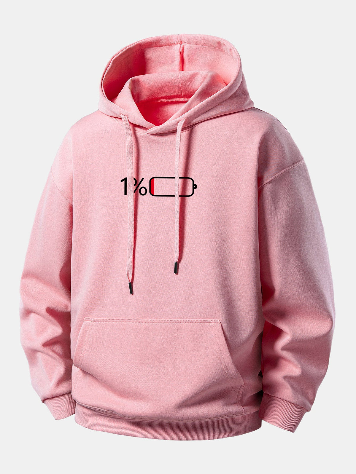 1% Battery Print Relax Fit Hoodie