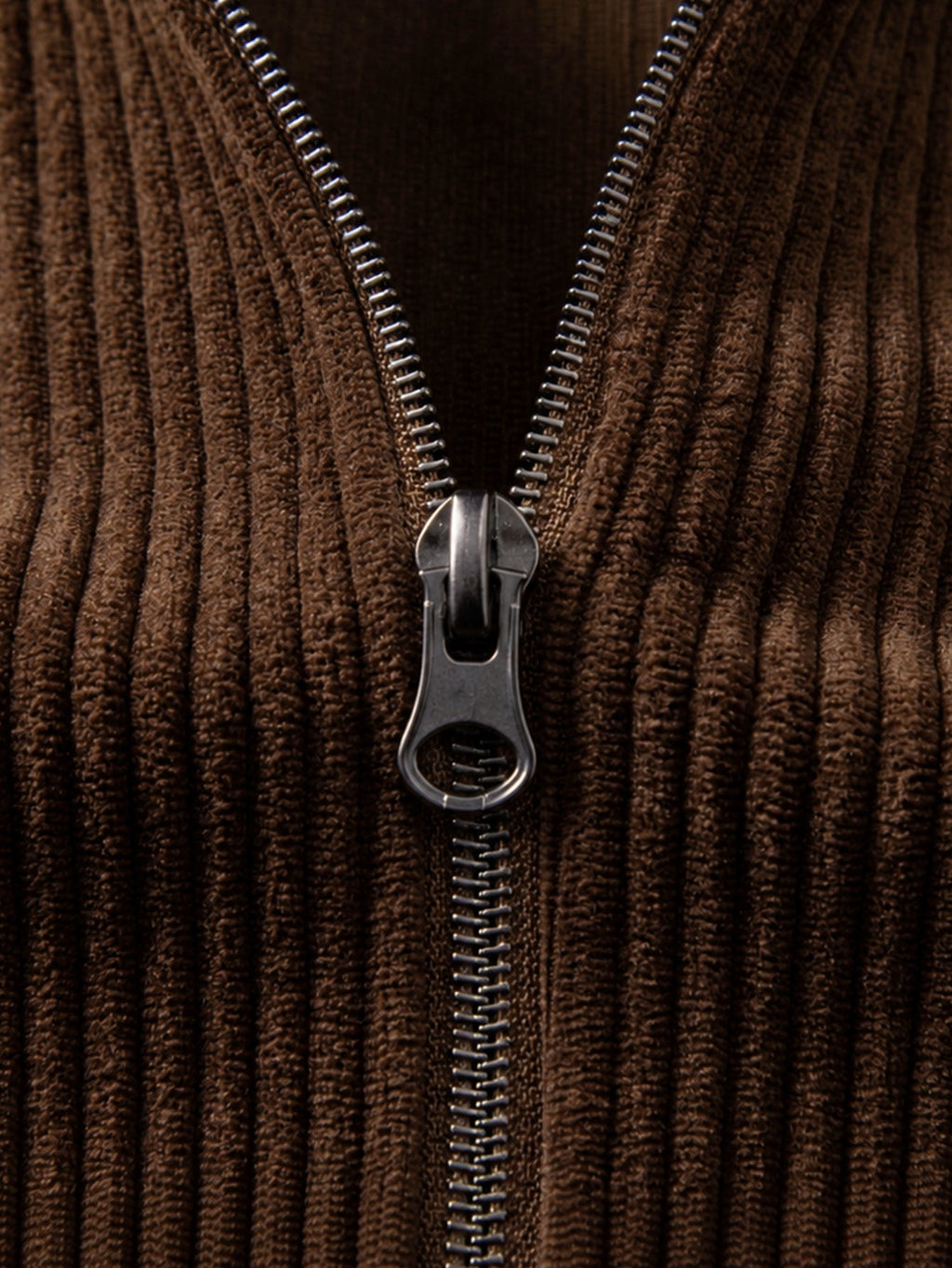 Relaxed Fit Corduroy Zip-Up Hooded Jacket