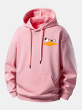 Emoji Duck Print Relax Fit Hoodie