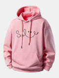 Sudadera con capucha corte relajado y estampado de cara sonriente