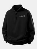 Relax Fit Milano Print Quarter Zip Sweatshirt