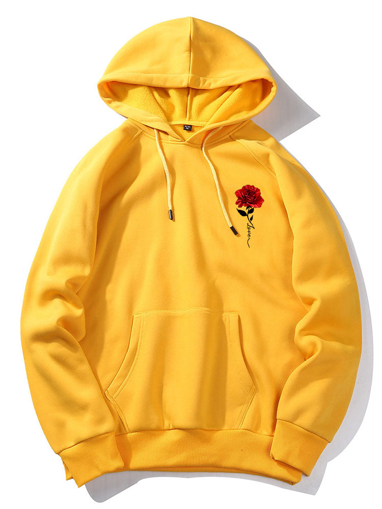 Rose Love Print Hoodie