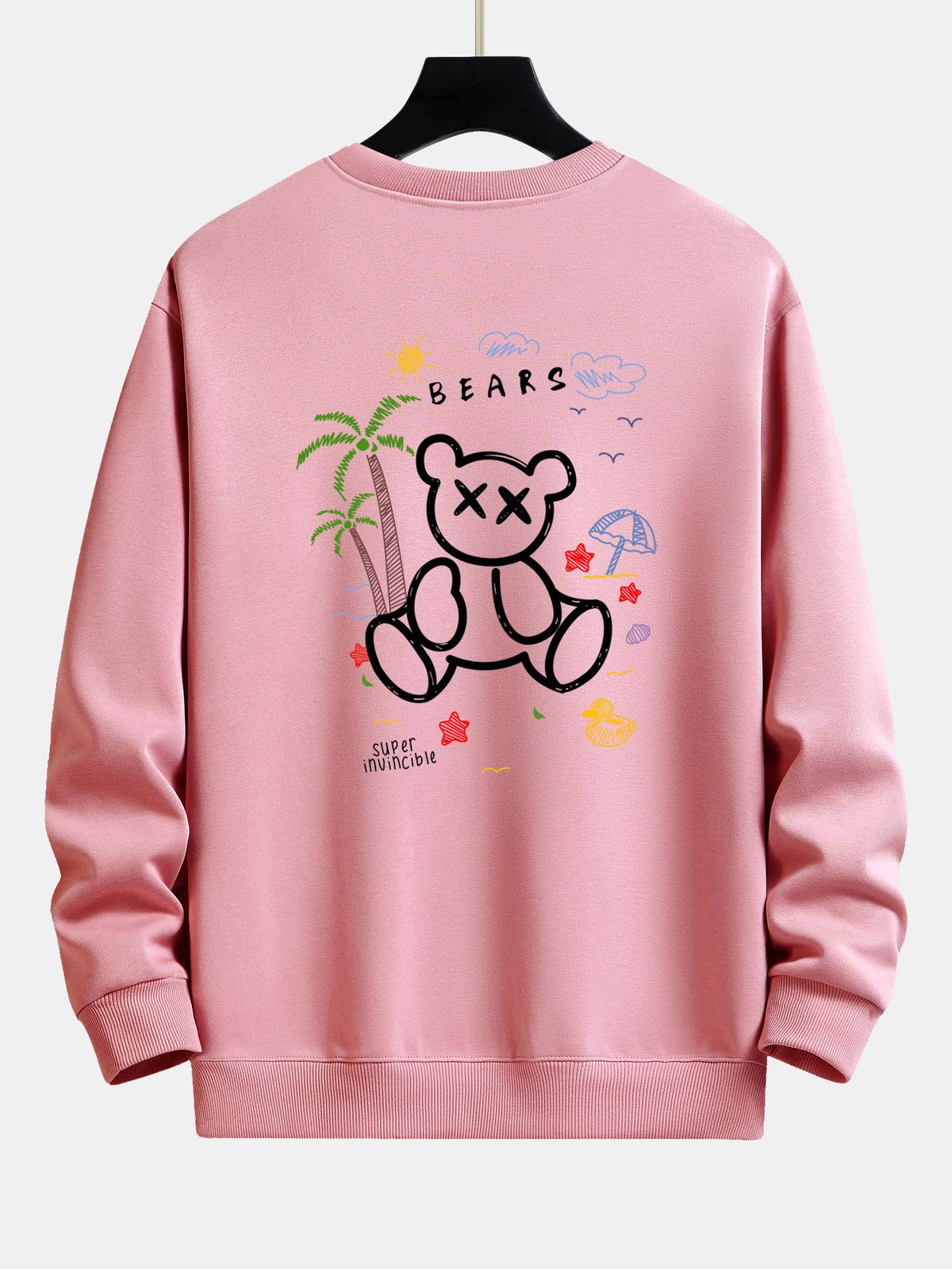 Bear On Vacation Print Relax Fit Sweatshirt
