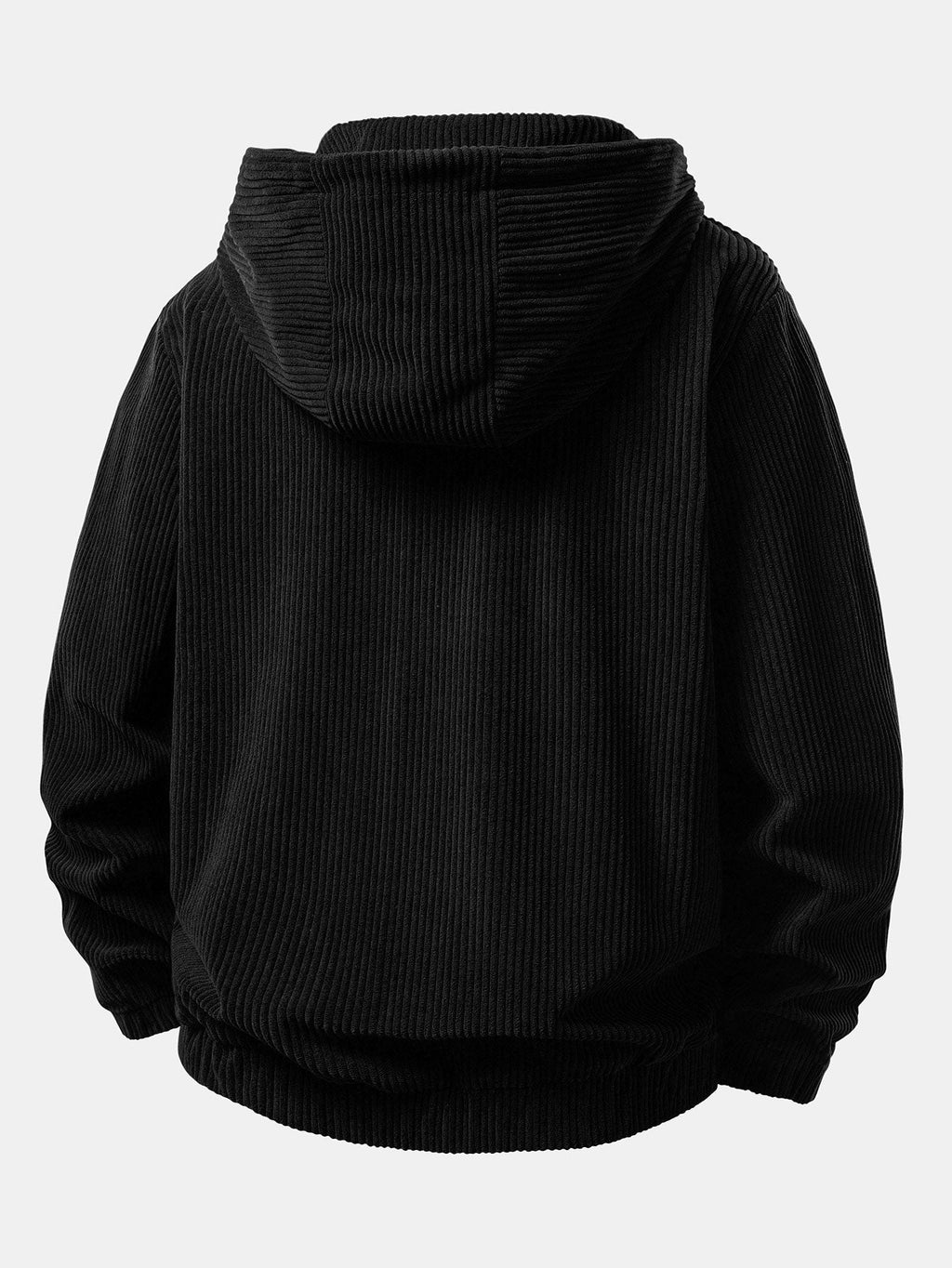 Relaxed Fit Corduroy Zip-Up Hooded Jacket
