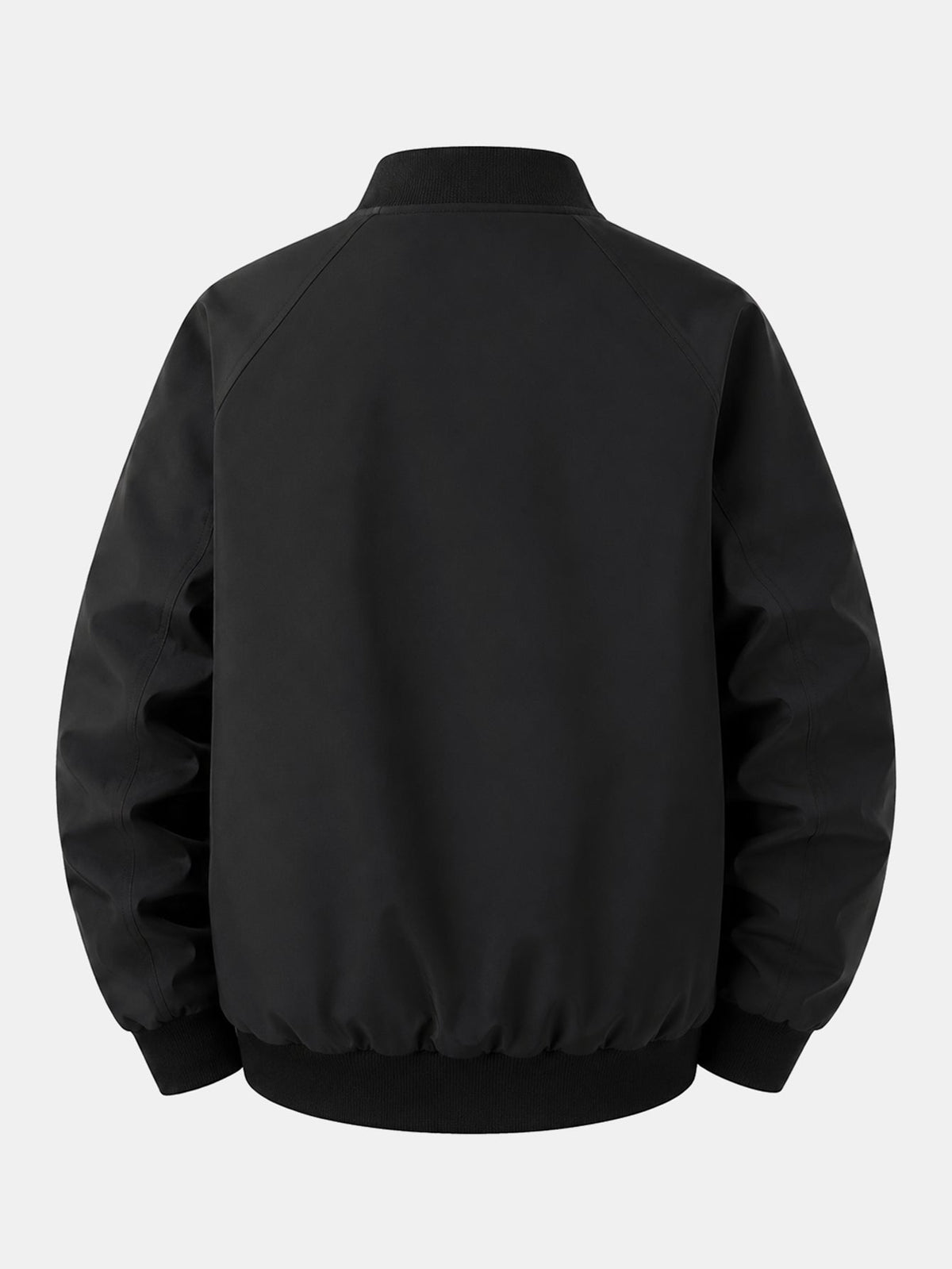 Relax Fit Letter J Print Zip-Up Bomber Jacket