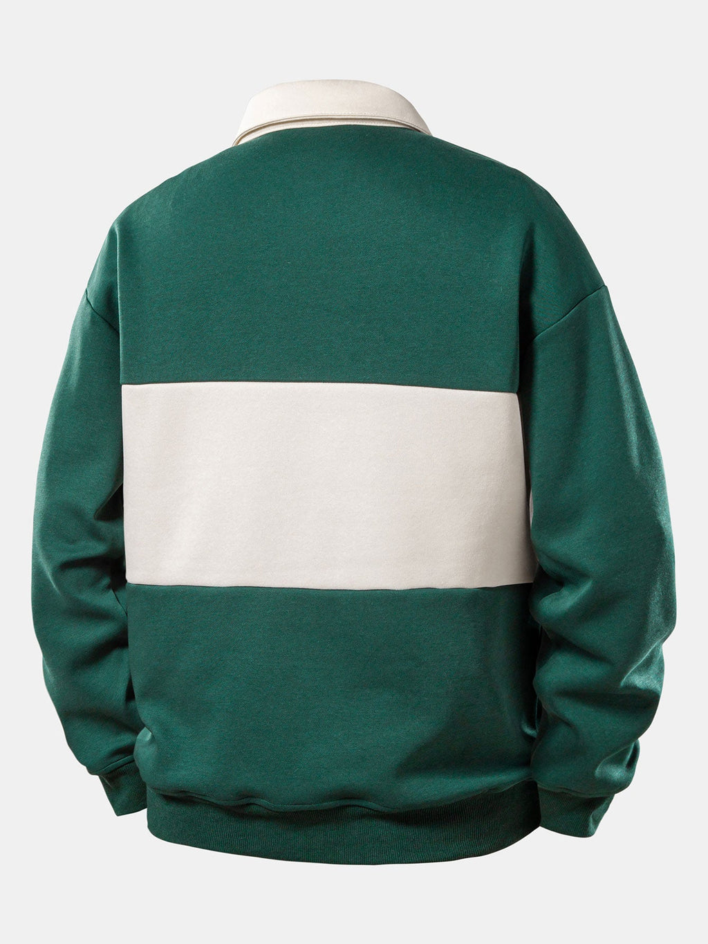Relax Fit Contrast Zipper Polo Sweatshirt