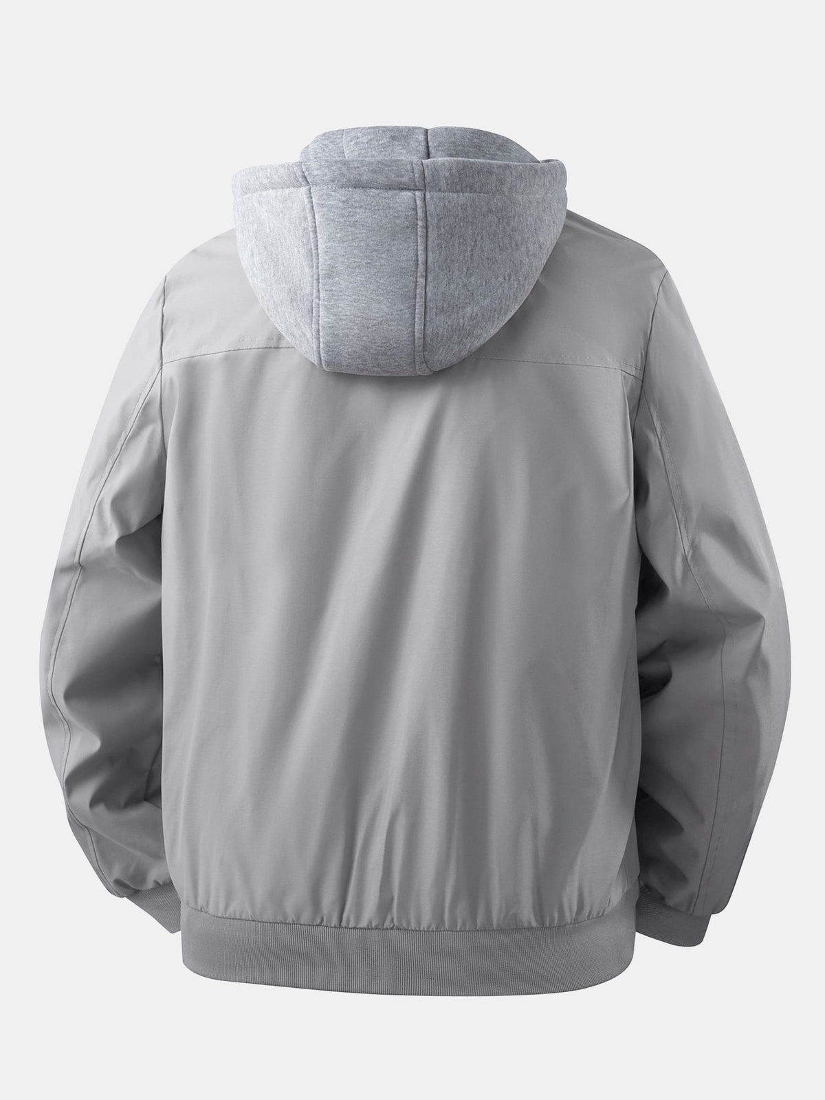 Detachable Hood Zip-Up Bomber Jacket