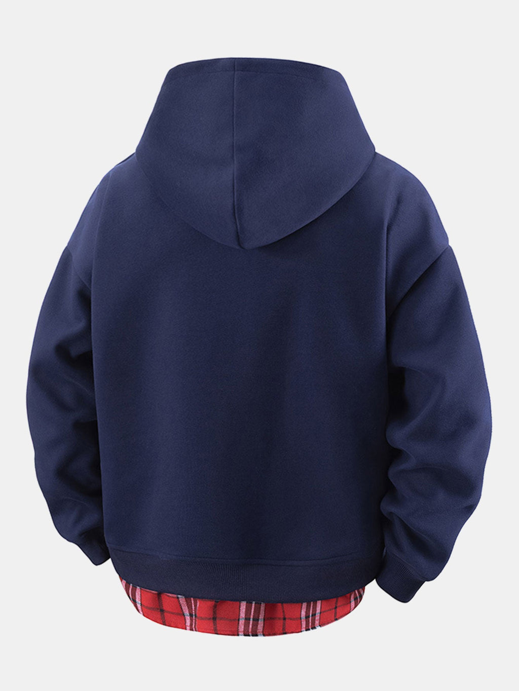 Sudadera 2 en 1 a cuadros con cremallera y bolsillo tipo canguro