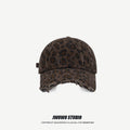 Levert Leopard Print Cotton Peaked Cap