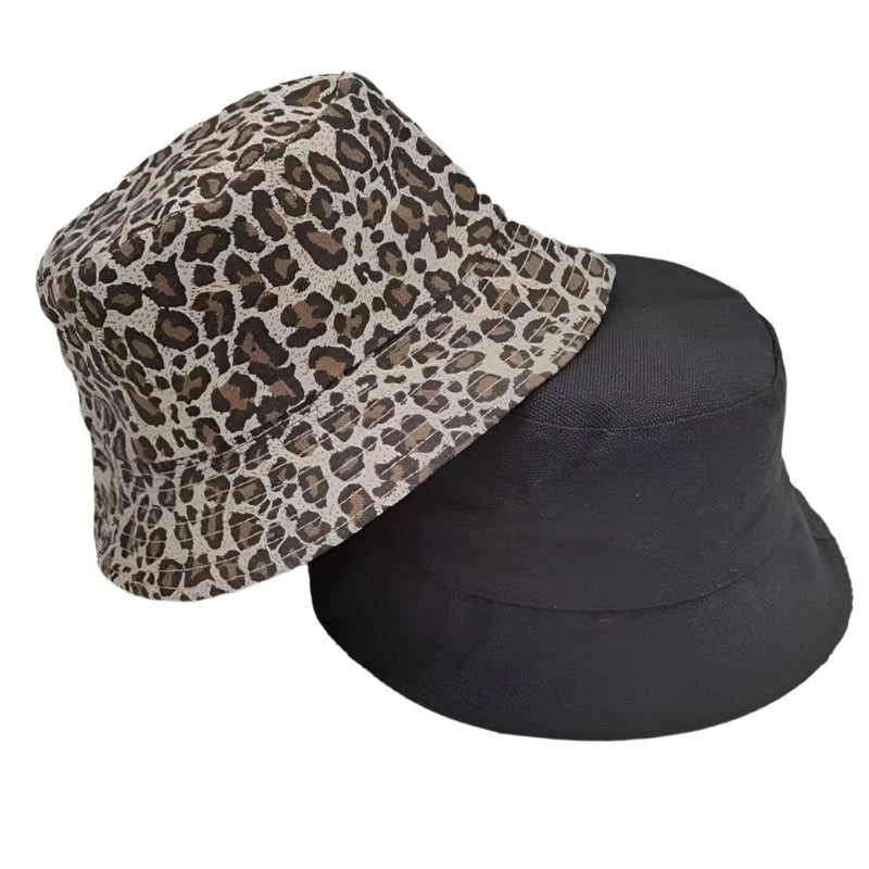 Claremore Leopard Print Double-Sided Cotton Bucket Hat – Japanese Korean Sweet Style