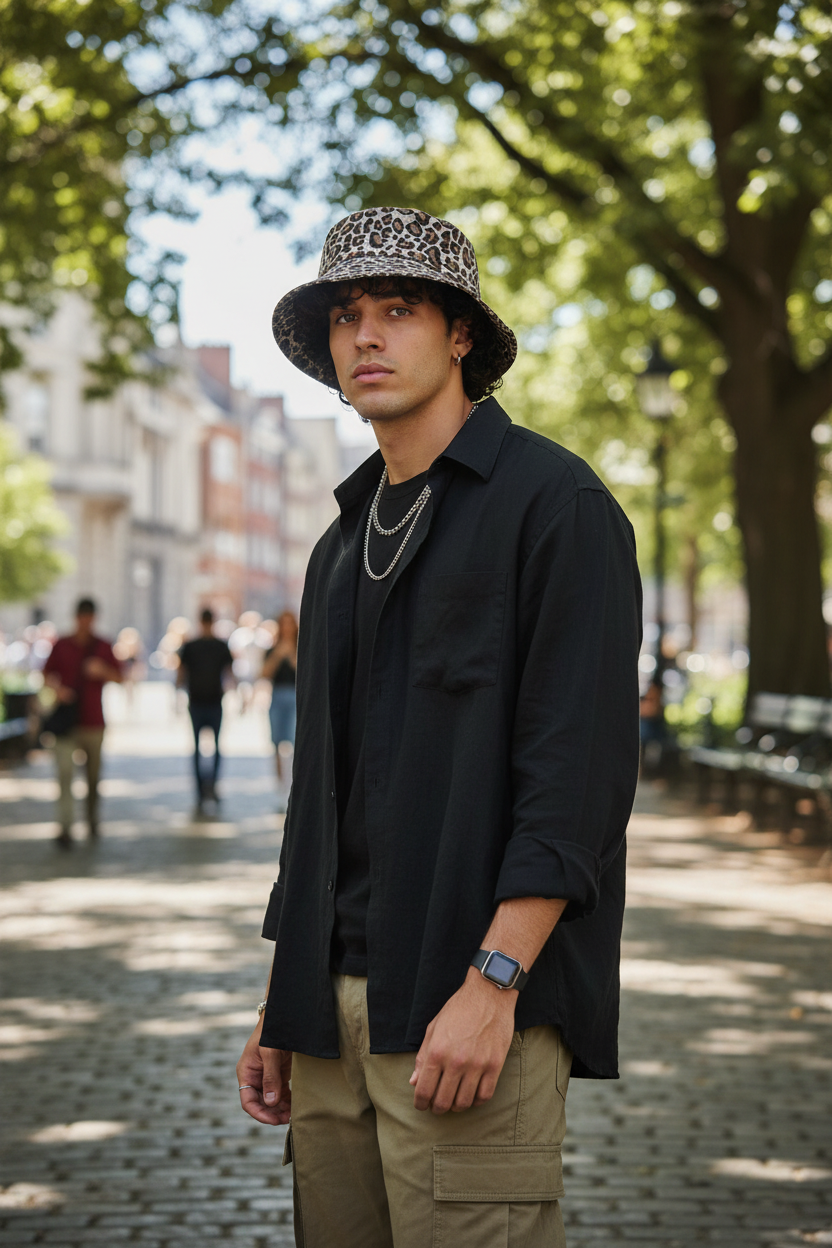 Claremore Leopard Print Double-Sided Cotton Bucket Hat – Japanese Korean Sweet Style