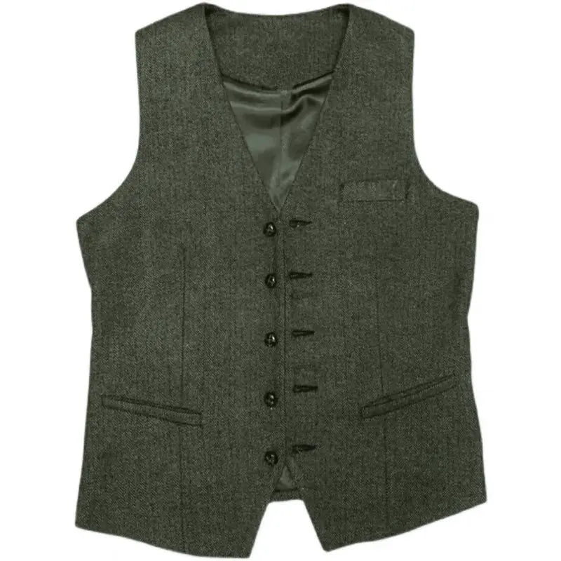Sweetearing Tweed Suit Men's Vintage Classic Wedding Tuxedos