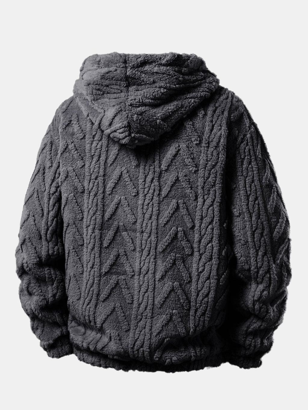 Sweat à capuche en sherpa jacquard géométrique