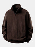 Quarter Zip Corduroy Raglan Sleeve Sweatshirt