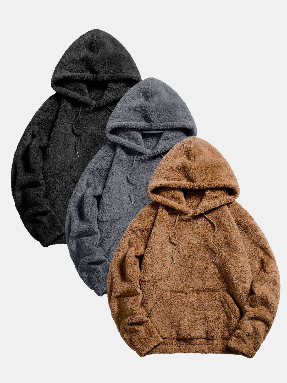 3 Pieces Basic Teddy Hoodies
