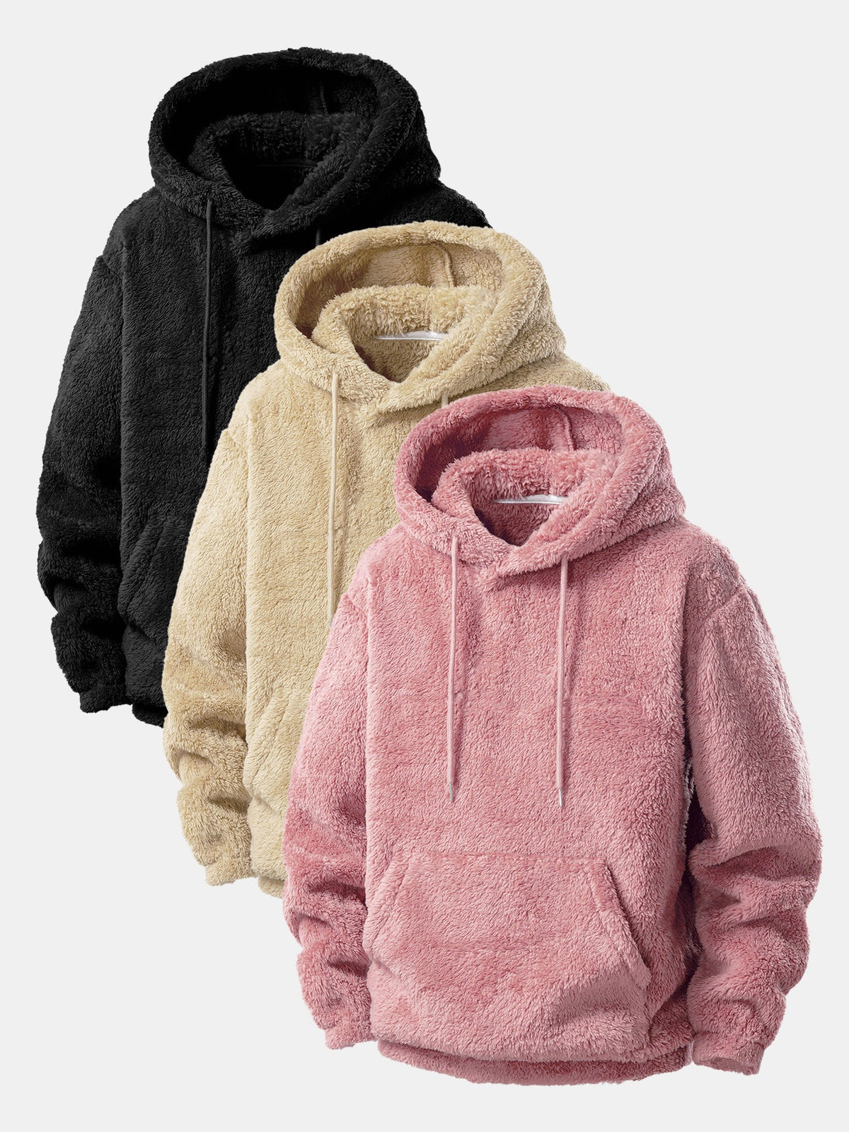 3 Pieces Basic Teddy Hoodies