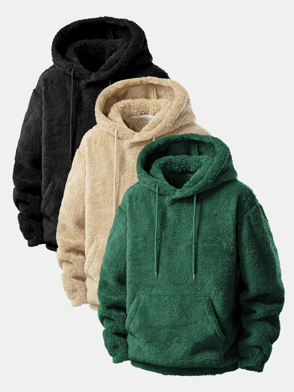 3 Pieces Basic Teddy Hoodies