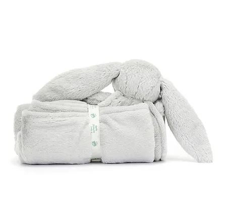 Manta de apego Jellycat conejito Bashful plateado 56 cm