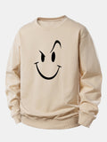 Smiley Face Print Relax Fit Sweatshirt