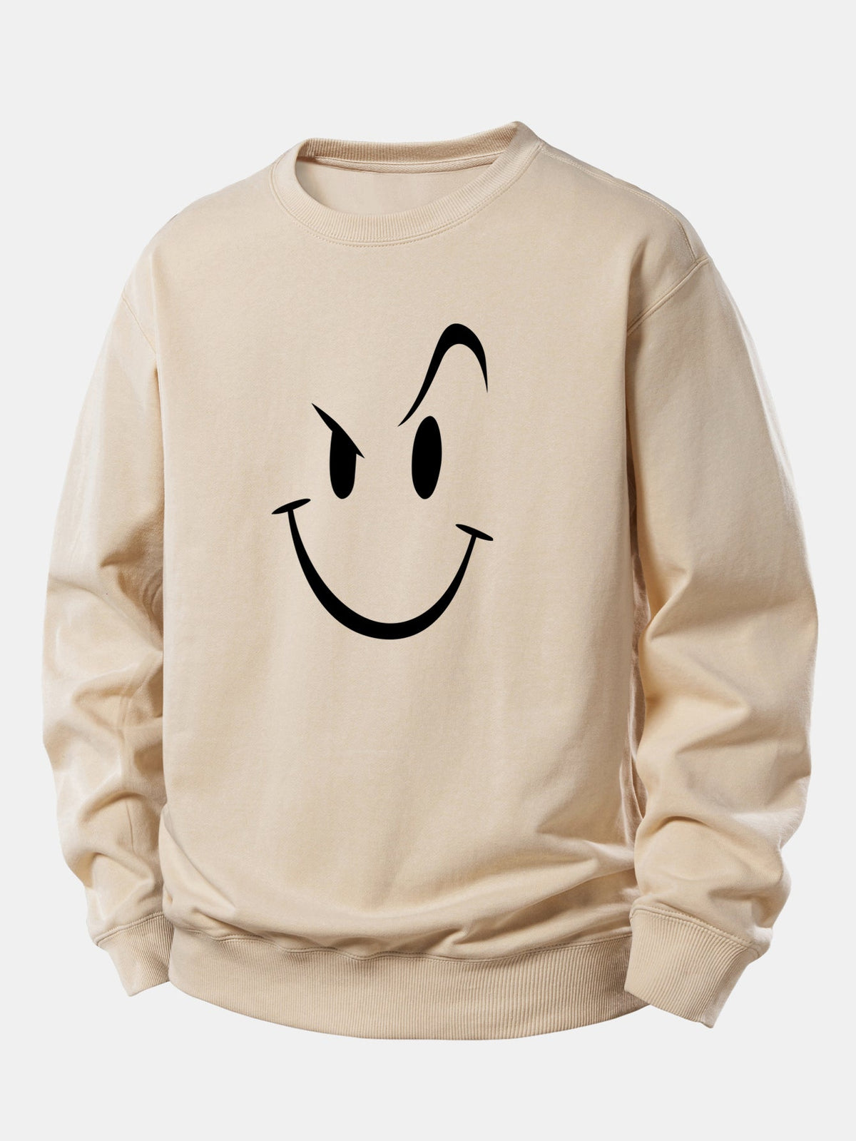 Smiley Face Print Relax Fit Sweatshirt