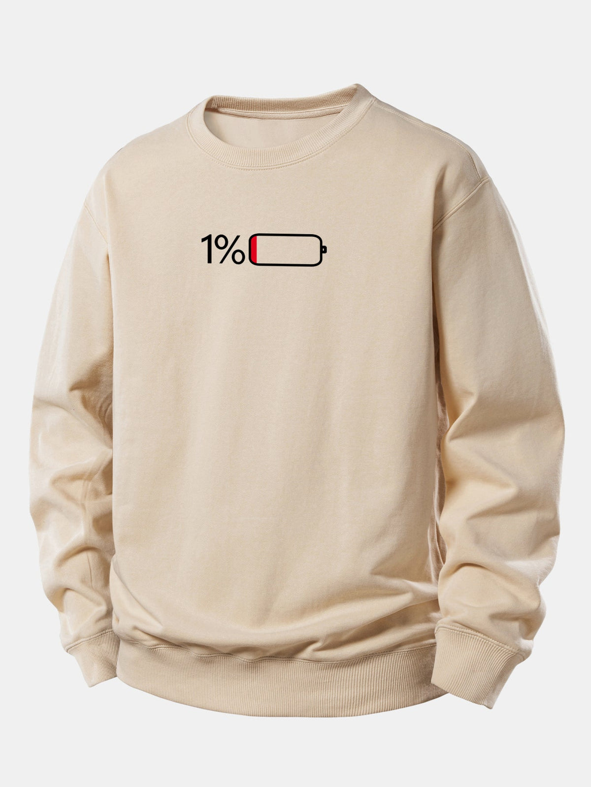 1% Battery Print Relax Fit Sweatshirt