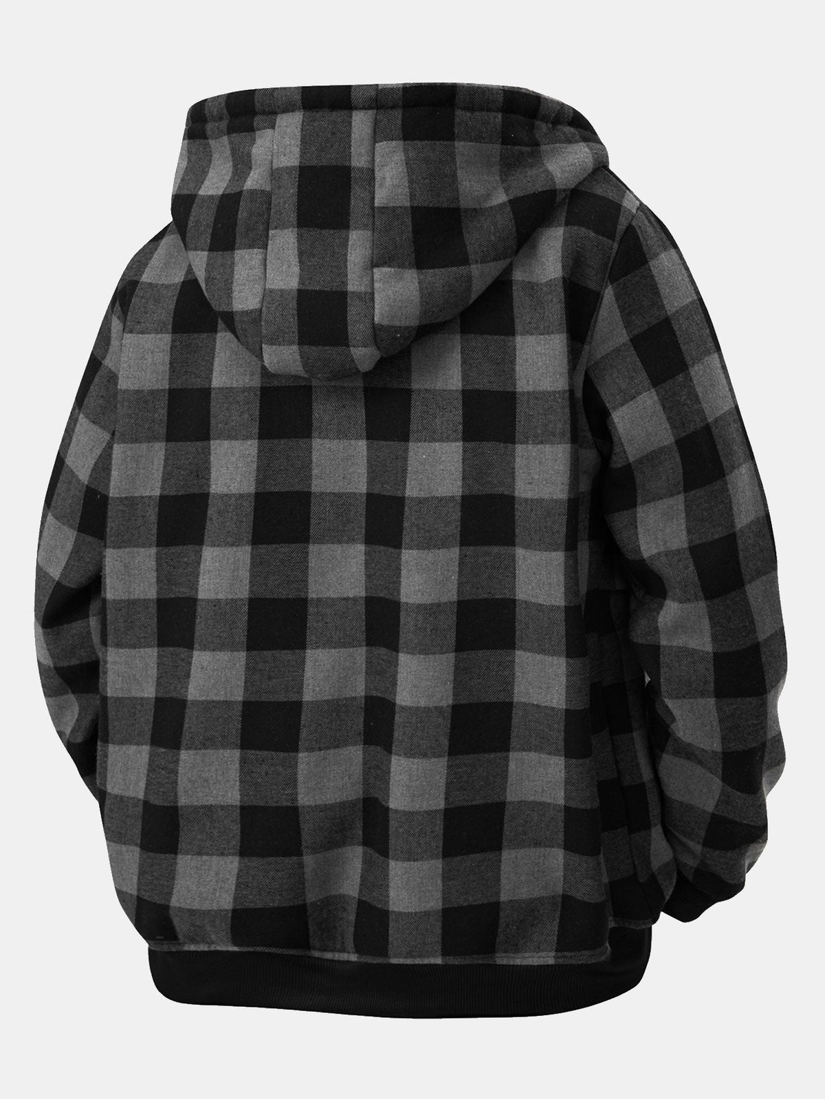 Sweat à capuche en flanelle à carreaux doublé façon mouton
