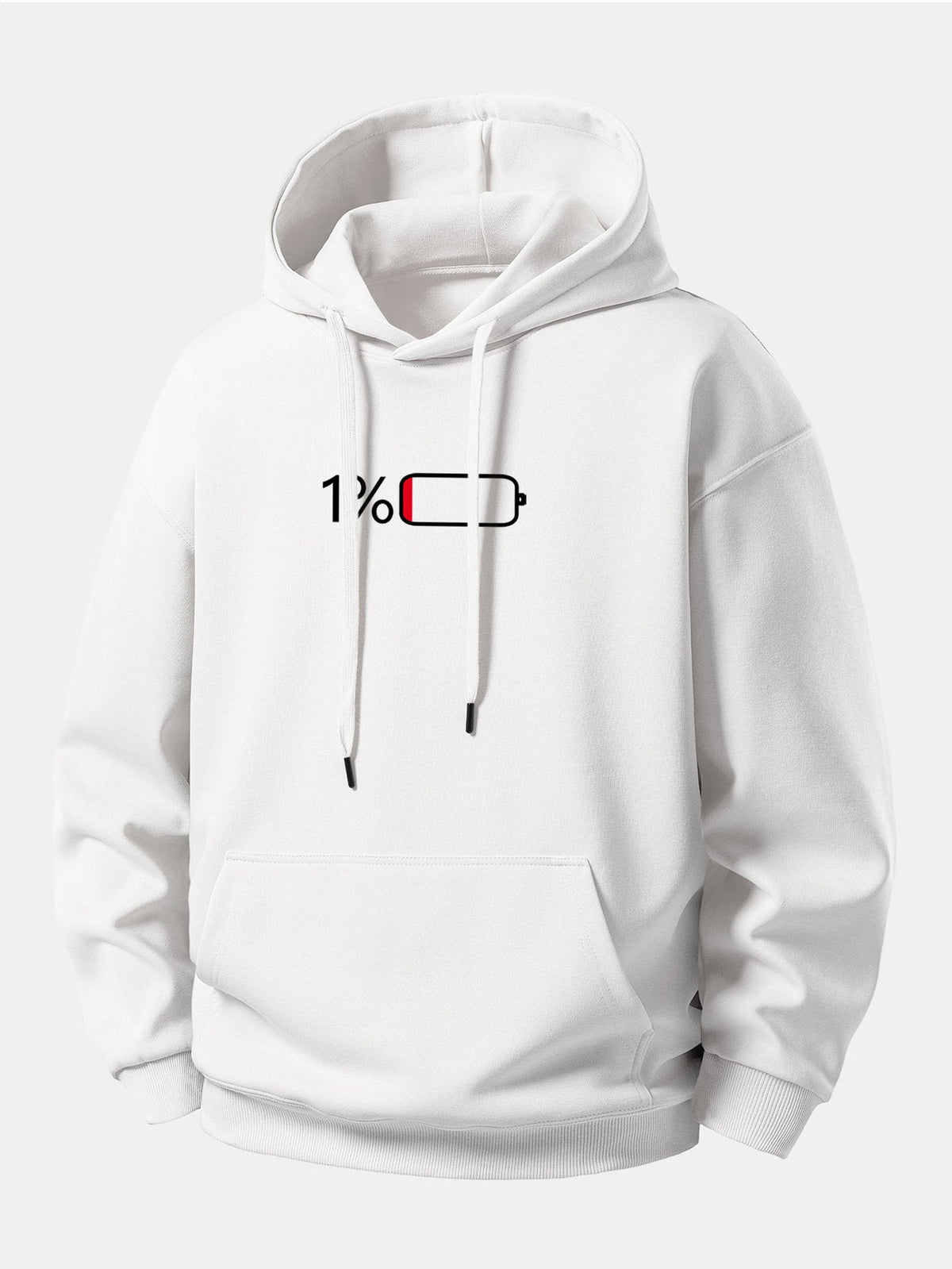1% Battery Print Relax Fit Hoodie