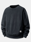 2 In 1 Crew Neck Stretch Corduroy Sweatshirt