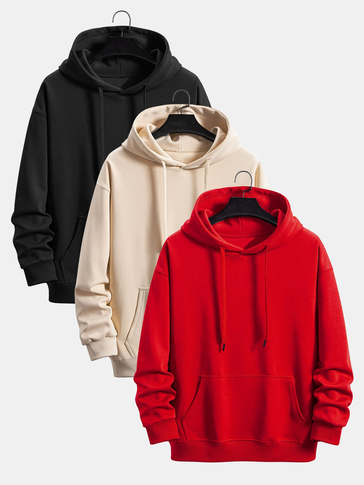 3 Pieces Basic Relax Fit Hoodie