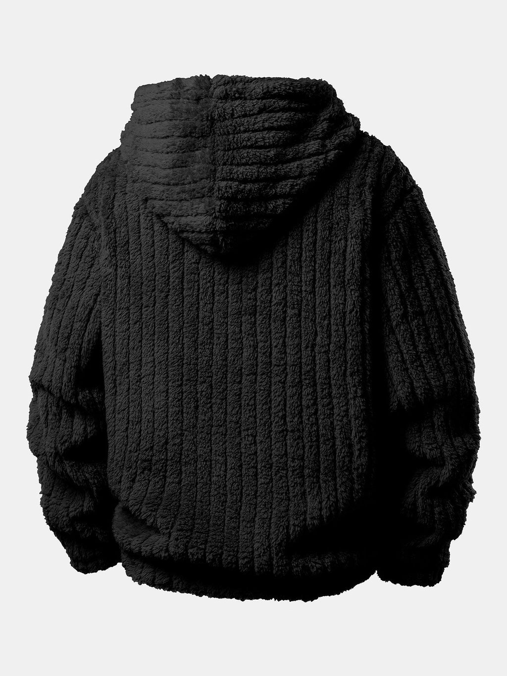 Sweat à capuche en polaire teddy avec poche kangourou et rayures