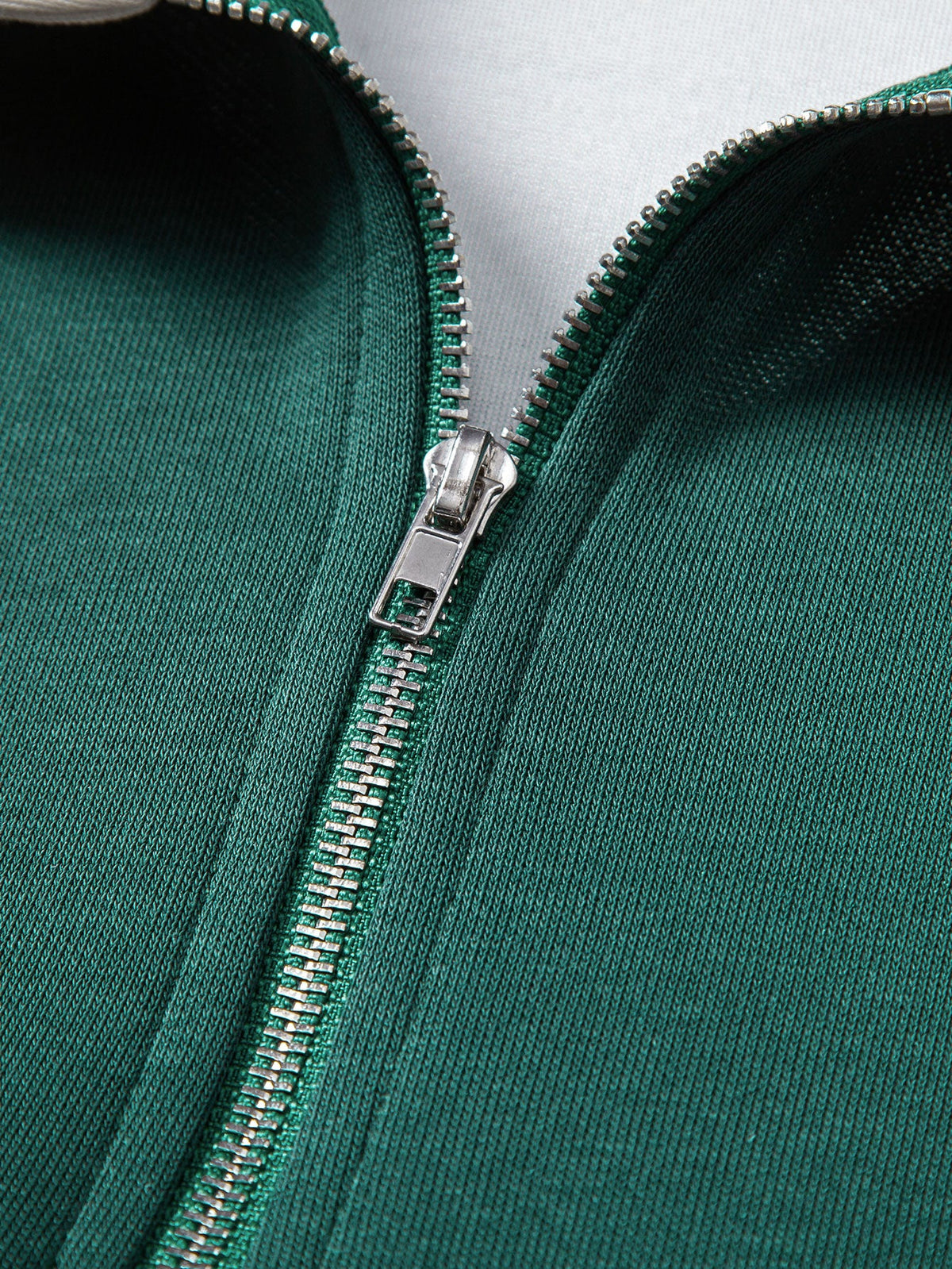 Relax Fit Contrast Zipper Polo Sweatshirt