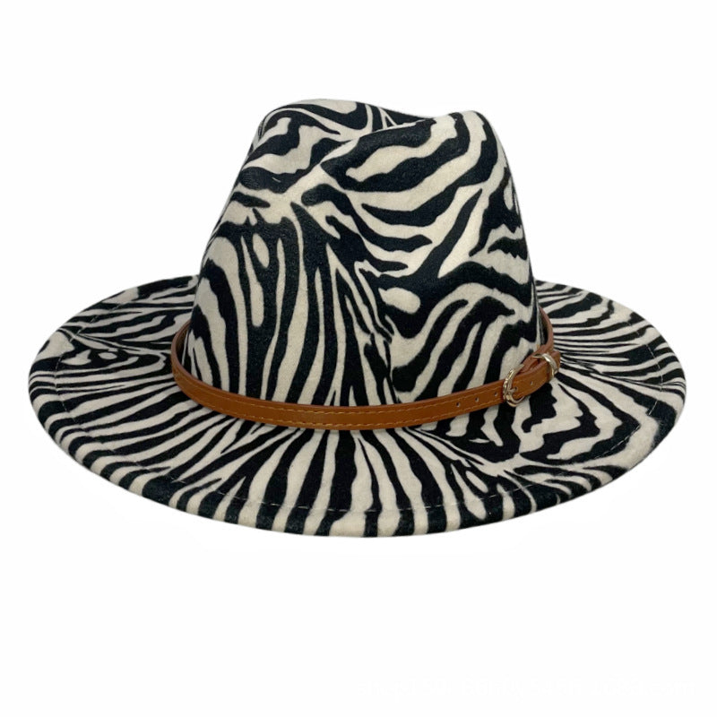 Sanderson Animal Print Felt Fedora Hat with Band