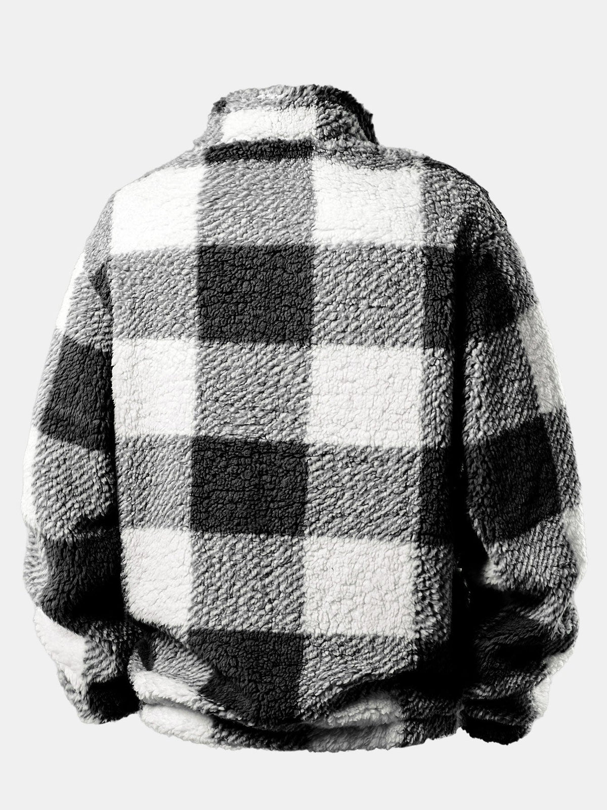 Quarter Zip Plaid Teddy Sweatshirt