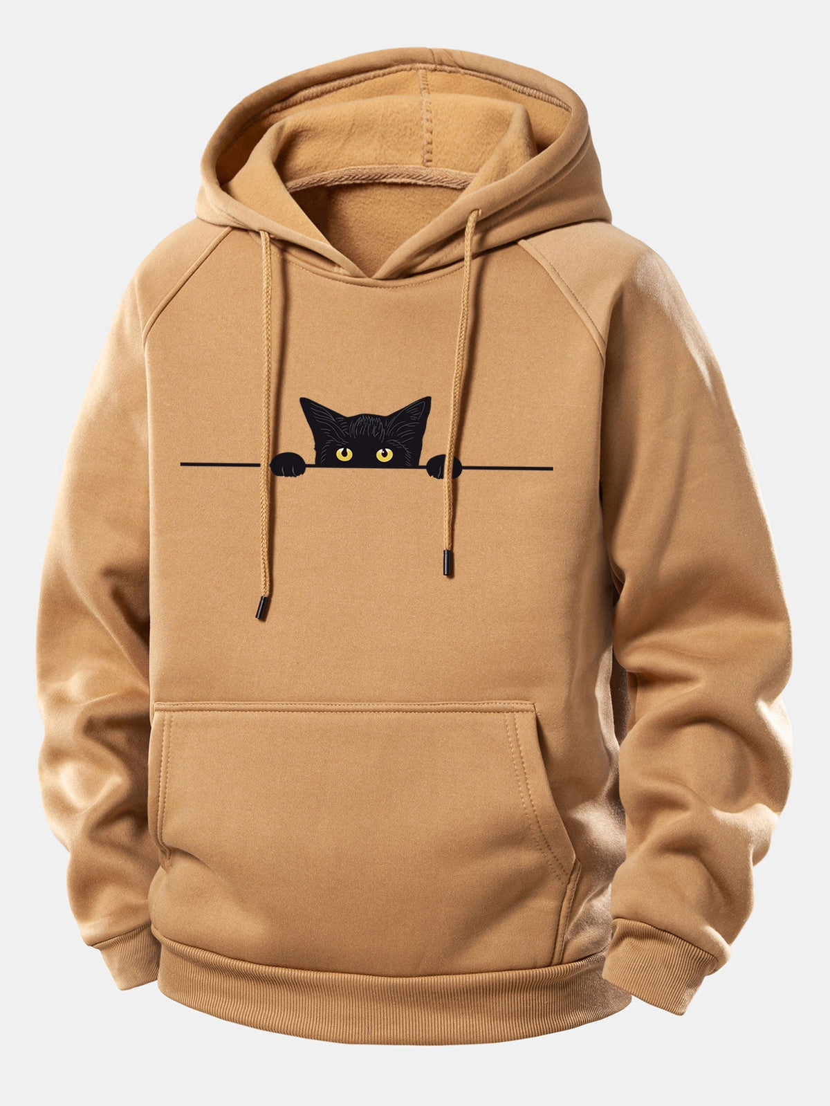 Sweat à capuche à cordon de serrage avec motif chat noir
