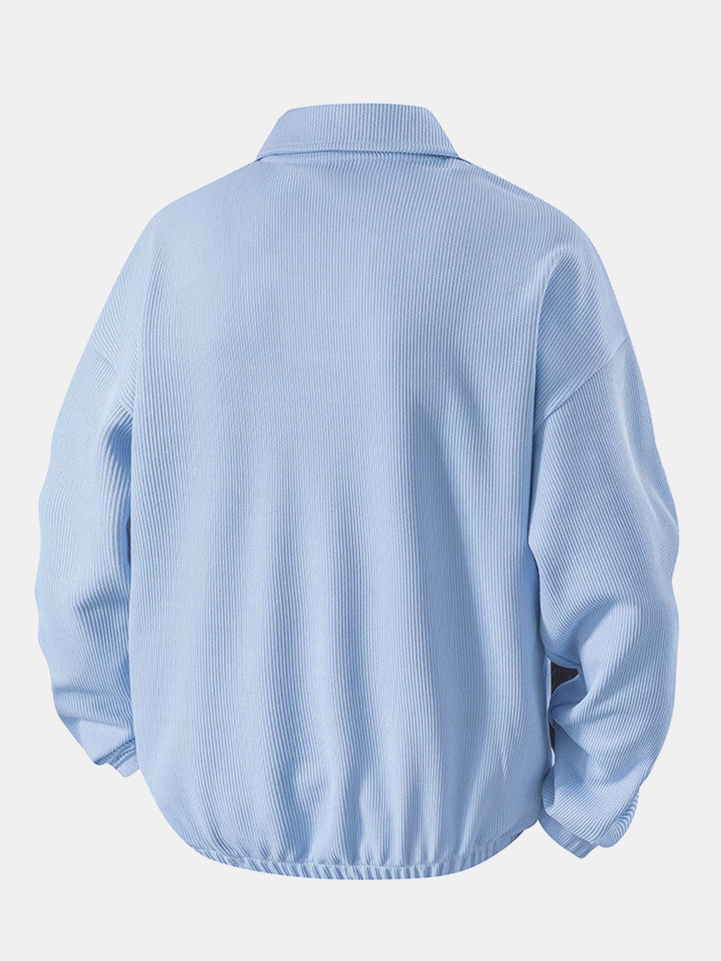 Relax Fit Wffle V Neck Polo Sweatshirt