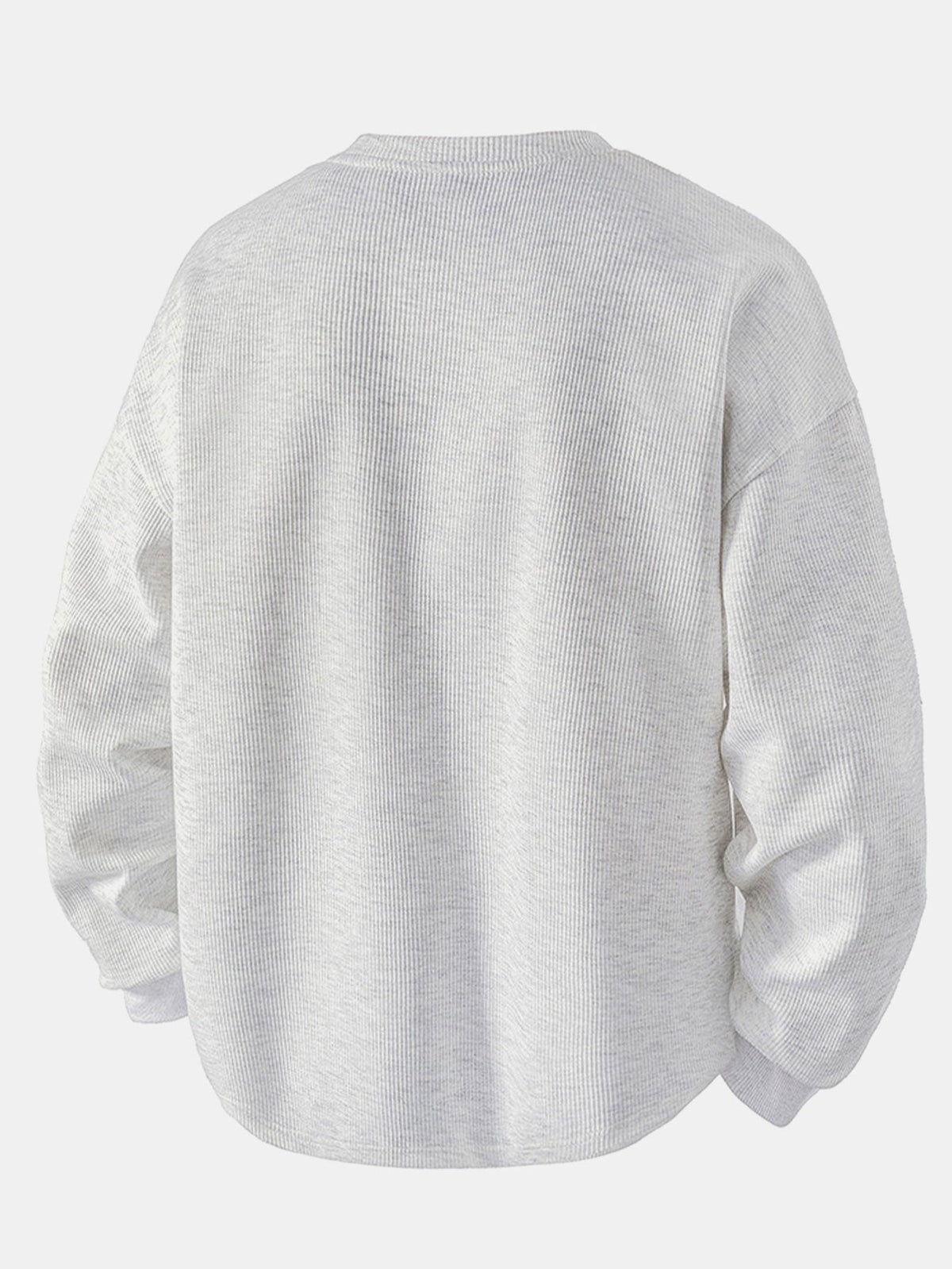 Relax Fit Waffle V Neck Sweatshirt