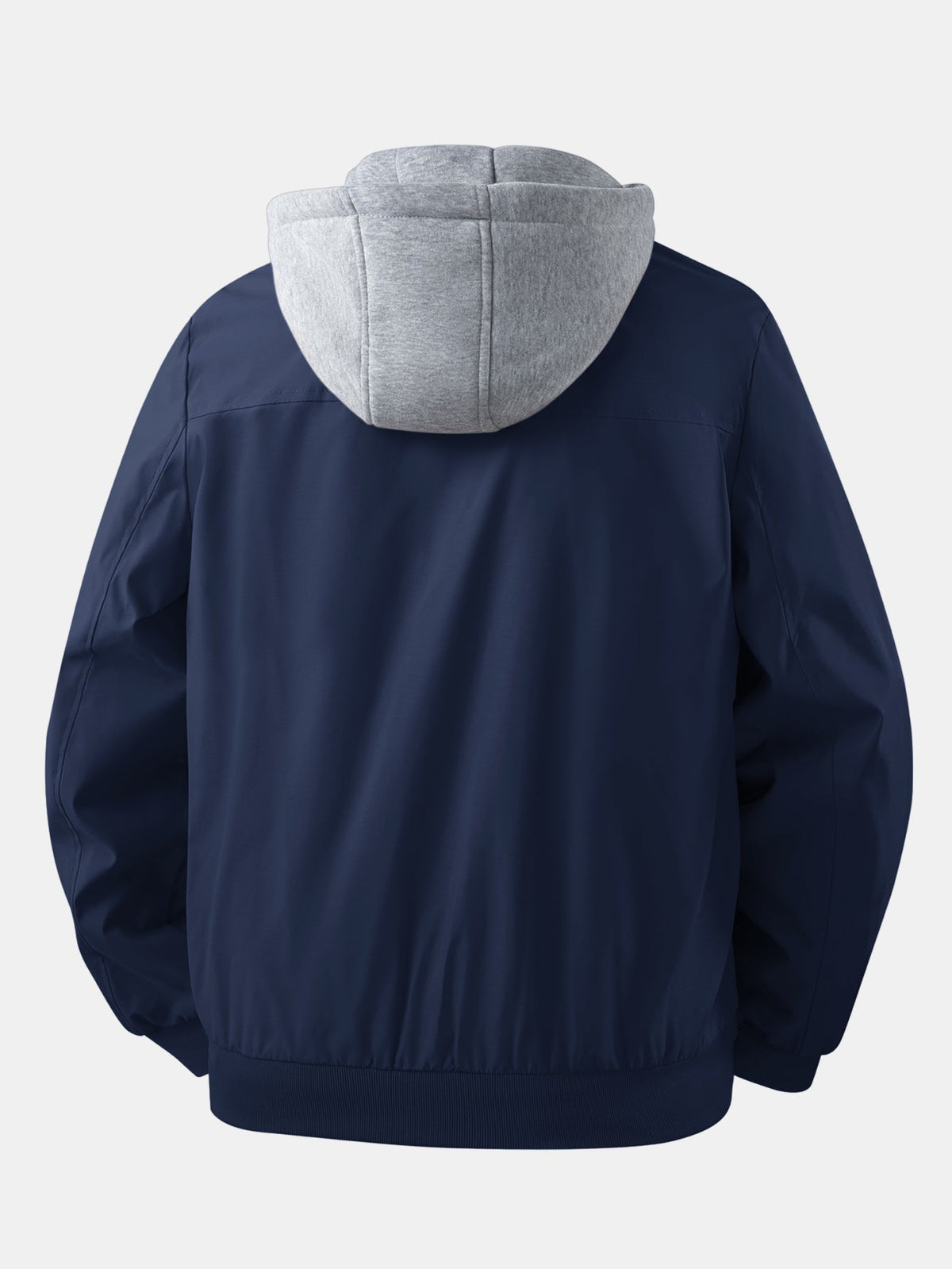 Detachable Hood Zip-Up Bomber Jacket
