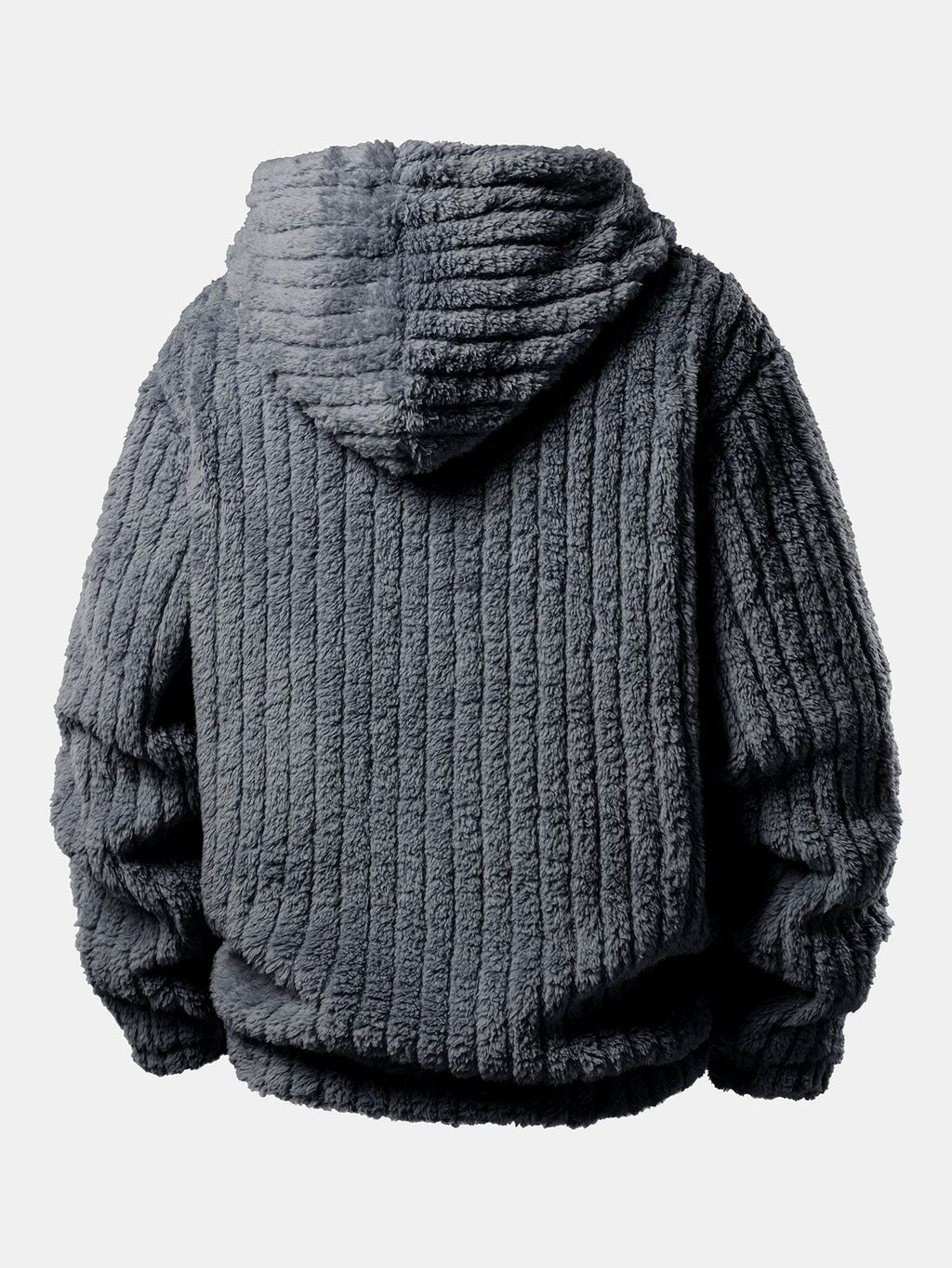 Sweat à capuche en polaire teddy avec poche kangourou et rayures