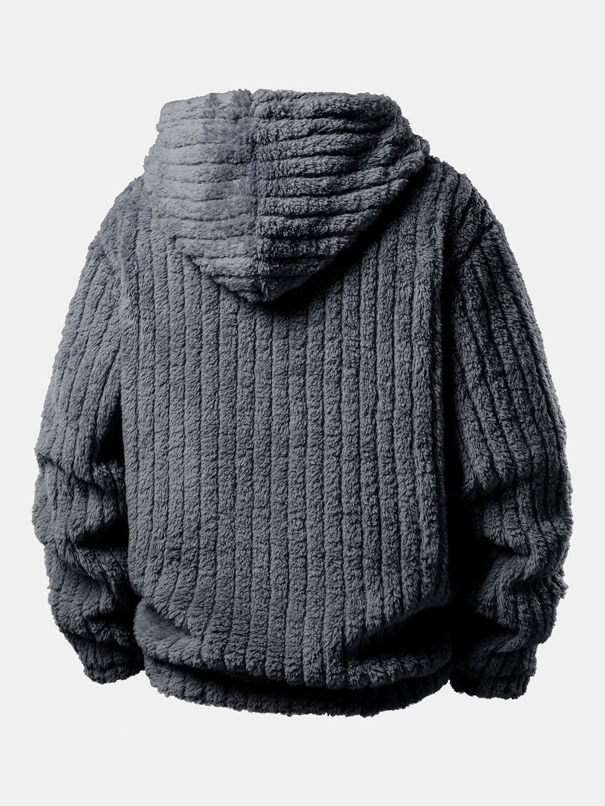 Sweat à capuche en polaire teddy avec poche kangourou et rayures