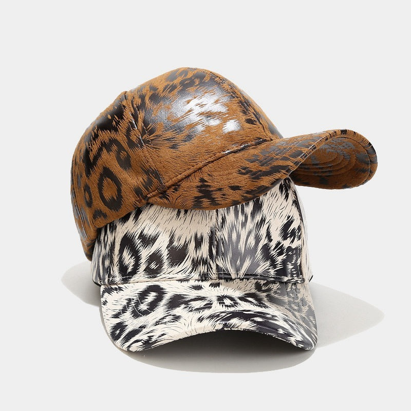 Gorra de béisbol de piel sintética con estampado animal Mayweather